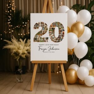 20th Birthday Photo Collage Template, Number 20 Collage, Personalized 20th Birthday Gift, 20th Collage, Custom Gift for Her, 20th Birthday - Image 8