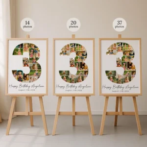 3rd Birthday Photo Collage Template, Custom Gift for Girl, 3rd Birthday, Number Collage, Number 3 Collage, 3rd Collage, Canva Template - Image 5