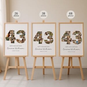 43rd Birthday Photo Collage Template, Custom Number Gift (Canva Template) - Image 6