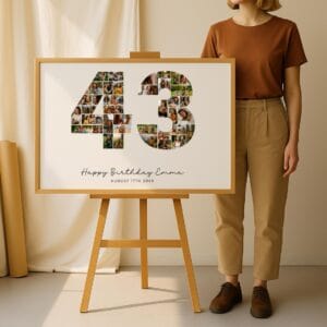 43rd Birthday Photo Collage Template, Custom Number Gift (Canva Template) - Image 7