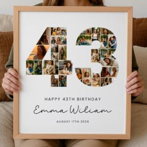 43rd Birthday Photo Collage Template, Custom Number Gift (Canva Template) - Image 8
