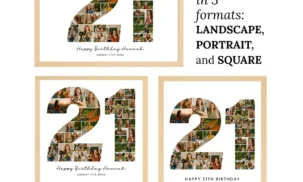 21st Birthday Photo Collage Template, Personalized Gift for Her (Canva) - Image 7