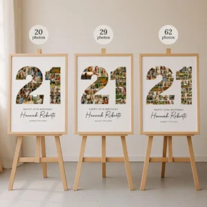 21st Birthday Photo Collage Template, Personalized Gift for Her (Canva) - Image 6