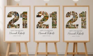 21st Birthday Photo Collage Template, Personalized Gift for Her (Canva) - Image 8