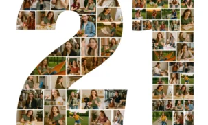 21st Birthday Photo Collage Template, Personalized Gift for Her (Canva) - Image 9