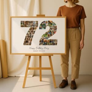 72nd Birthday Photo Collage Template, Canva Template (Digital Download) - Image 7