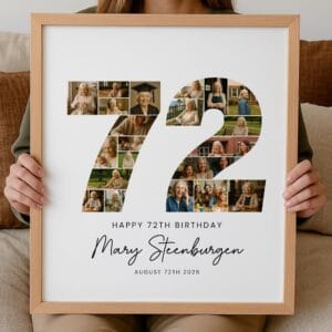 72nd Birthday Photo Collage Template, Canva Template (Digital Download) - Image 8