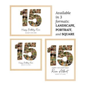 15th Birthday Photo Collage Template, Custom Canva Gift (Digital Download) - Image 6