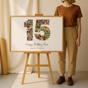 15th Birthday Photo Collage Template, Custom Canva Gift (Digital Download) - Image 3