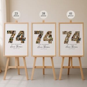 74th Birthday Photo Collage Template, Personalized Gift (Canva Digital Download) - Image 6