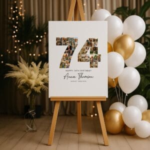 74th Birthday Photo Collage Template, Personalized Gift (Canva Digital Download) - Image 8