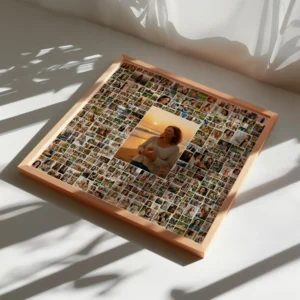 Large photo collage wall display