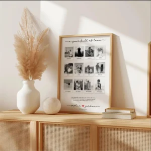 Romantic anniversary wall art photo collage