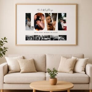 LOVE Photo Collage Template, Anniversary Gift (Canva Editable) - Image 4