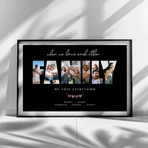 Alternative view of Family Photo Collage Template, Personalized Wall Art (Digital Download)