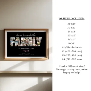 Alternative view of Family Collage Template, Personalized Wall Art (Canva) SHORT
