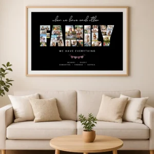 Family Collage Template, Personalized Wall Art (Canva) SHORT - Image 4
