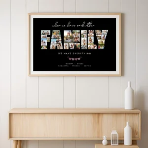 Family Collage Template, Personalized Wall Art (Canva) SHORT - Image 6