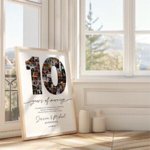 10th Anniversary Photo Collage Template, Custom Wall Art (Digital Download) - Image 3