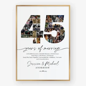 45th Anniversary Photo Collage Template custom Canva design
