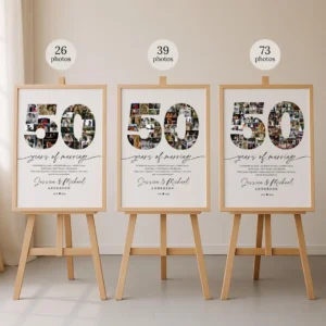 Alternative view of 50th Anniversary Photo Collage Template, 50 Years of Love (Digital Download)