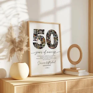 50th Anniversary Photo Collage Template, 50 Years of Love (Digital Download) - Image 3