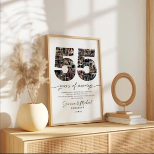 55th Anniversary Photo Collage, Personalized Keepsake (Digital Download) - Image 3