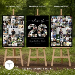 Class of 2026 Photo Collage Graduation Poster, Editable Canva Welcome Sign, Senior Graduation Party Printable Decor Template - Image 3