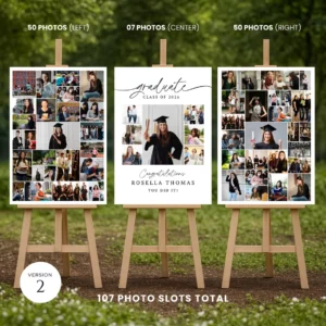 Graduation Welcome Sign Photo Collage, Editable Class of 2026 Poster Template, Canva Printable for Senior Grad Party Decorations - Image 4