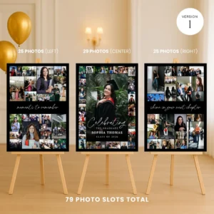 Graduation Keepsake Photo Collage, Editable Canva Template, Class of 2026 Welcome Sign Printable - Image 3