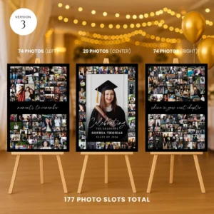 Graduation Keepsake Photo Collage, Editable Canva Template, Class of 2026 Welcome Sign Printable - Image 5