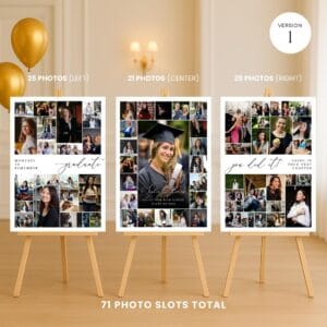 Alternative view of Graduation Photo Collage Set – Editable Canva Template, Senior Class of 2026 Welcome Sign, Printable Graduation Party Poster, Milestone Gift