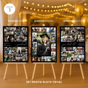 Graduation Photo Collage Canva Template, Class of 2026 Welcome Sign, Editable Senior Graduation Poster, Printable Party Decor - Image 4