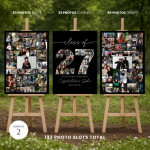 Graduation Photo Collage Class of 2027 TEMPLATE Set, Personalized Gift for Graduate, Graduation Party Poster Display, Photo Memory Keepsake - Image 3