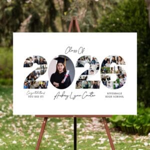 Alternative view of Graduation Gift, Graduation Party, Senior Class of 2026, Graduation Photo Collage Welcome Sign Template, Photo Template, Canva Template