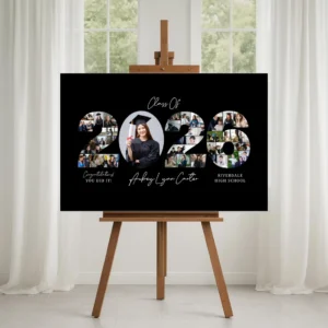 Alternative view of 2026 Graduation Photo Collage Welcome Sign Template, Senior Class of 2026, Graduation Gift, Graduation Party, Photo Template, Canva Template