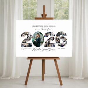 Alternative view of 2026 Graduation Photo Collage Welcome Sign TEMPLATE, Class of 2026, Party Poster Display, Graduate Gift for Seniors, Photo Board Posters