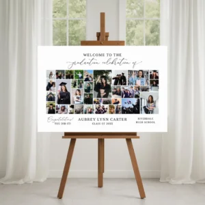 Alternative view of Graduation Photo Collage Class of 2026, Personalized Graduate Gift, Graduation Party Poster, Welcome Sign Template
