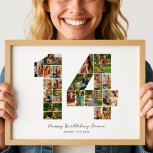 Alternative view of 14th Birthday Photo Collage Template, Custom Girl Gift (Canva Template)