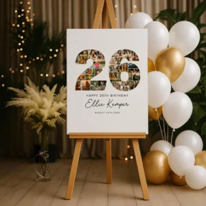 26th Birthday Photo Collage Template, Personalized Birthday Gift for Her, Women, Number Collage Family Gift, Birthday Gift, Canva - Image 5