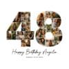 48th Birthday Collage number 48 Canva template