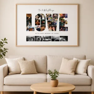 LOVE Photo Collage Template, Anniversary Gift (Canva Template) - Image 7