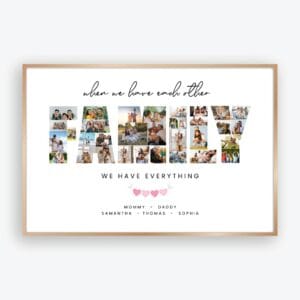 Family Photo Collage Template custom Canva design