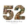 52nd Birthday Collage number 52 Canva template