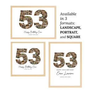 Alternative view of 53rd Birthday Photo Collage Template, Personalized Birthday Gift for Her, Women, Mom, Number Collage Family Gift, Birthday Gift, Canva