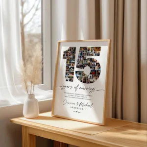 15th Anniversary Photo Collage Template, Printable Keepsake (Canva) - Image 6