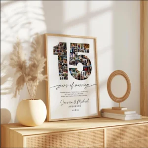 15th Anniversary Photo Collage Template, Printable Keepsake (Canva) - Image 8