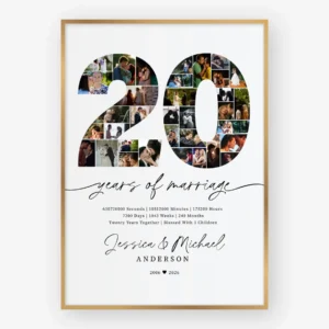 20th Anniversary Photo Collage Template custom Canva design