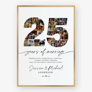 25th Anniversary Photo Collage Template custom Canva design