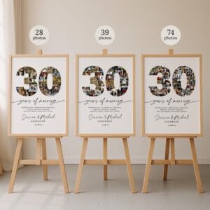 30th Anniversary Photo Collage Template, Custom Wall Art (Canva Editable) - Image 6